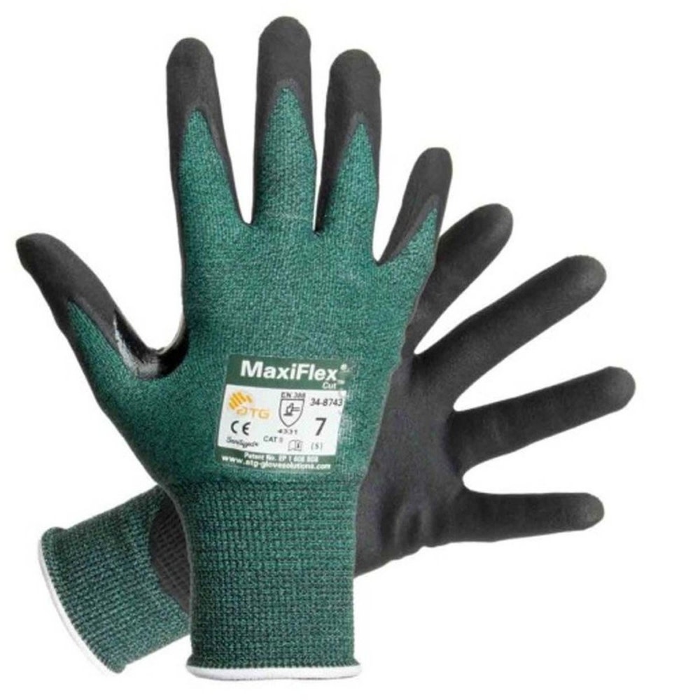 Protective Industrial Products MaxiFlex Cut Green Eng Yarn Shell Black Nitrile MicroFoam Grip A2 XXL - Ascmtools