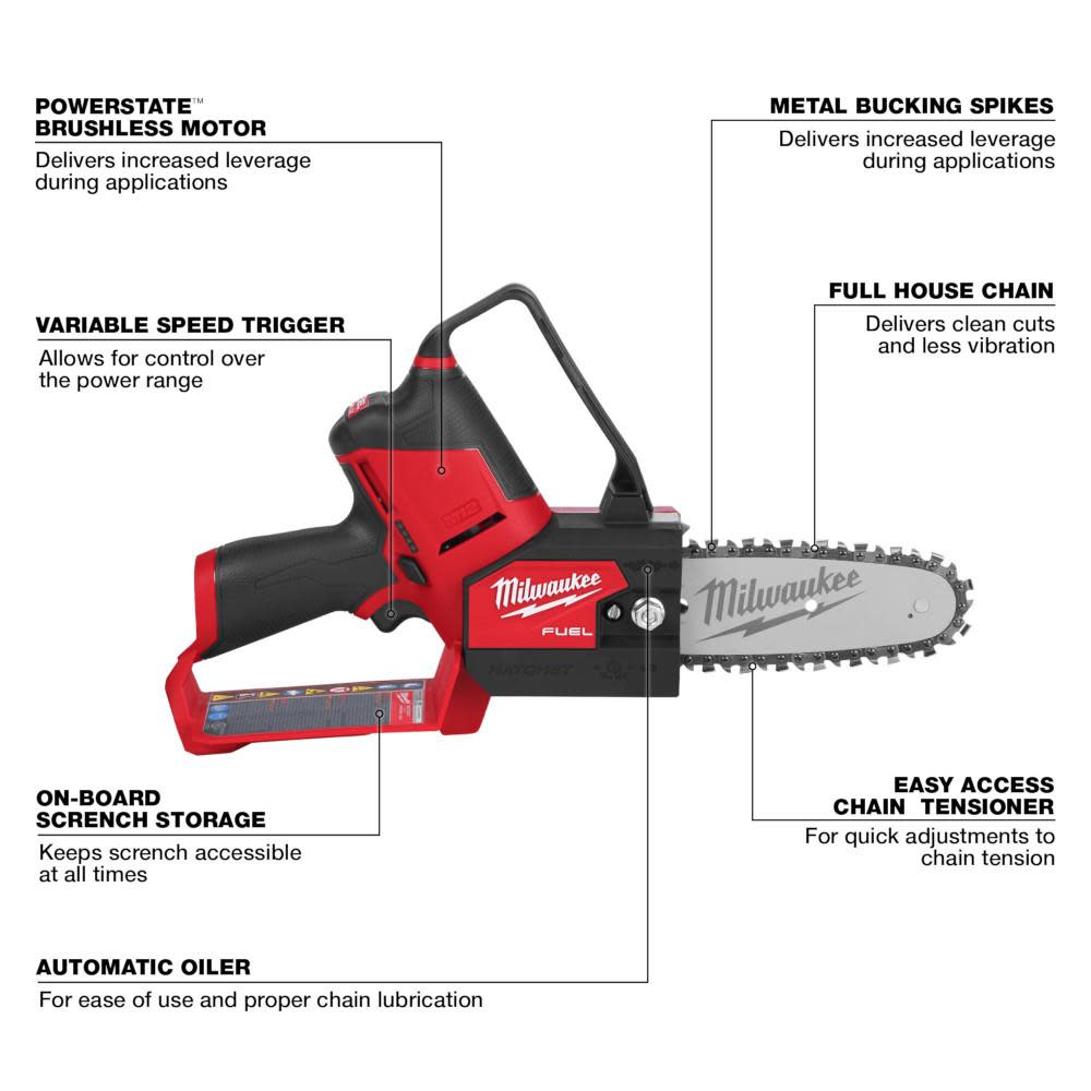 Milwaukee M12 FUEL HATCHET 6″ Pruning Saw Bare Tool - Ascmtools
