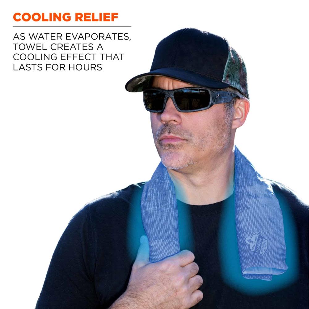 Ergodyne Chill Its 6602 Evaporative Cooling Towel Blue 50pk - Ascmtools