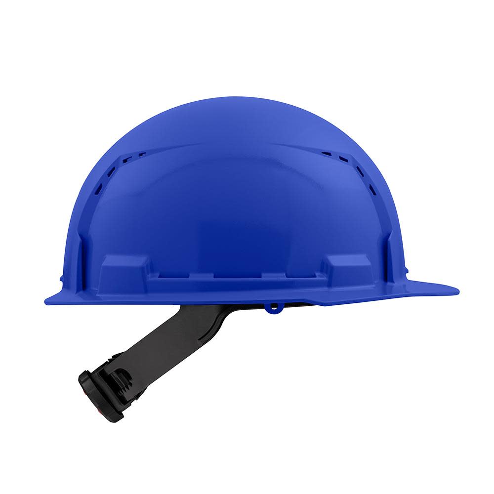Milwaukee Front Brim Vented Hard Hat with 4pt Ratcheting Suspension Type 1 Class C Blue - Ascmtools