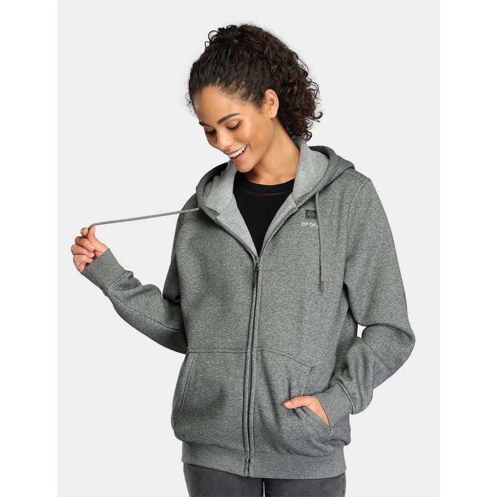 ORORO Unisex Flecking Gray Heated Fleece Hoodie Kit Small - Ascmtools