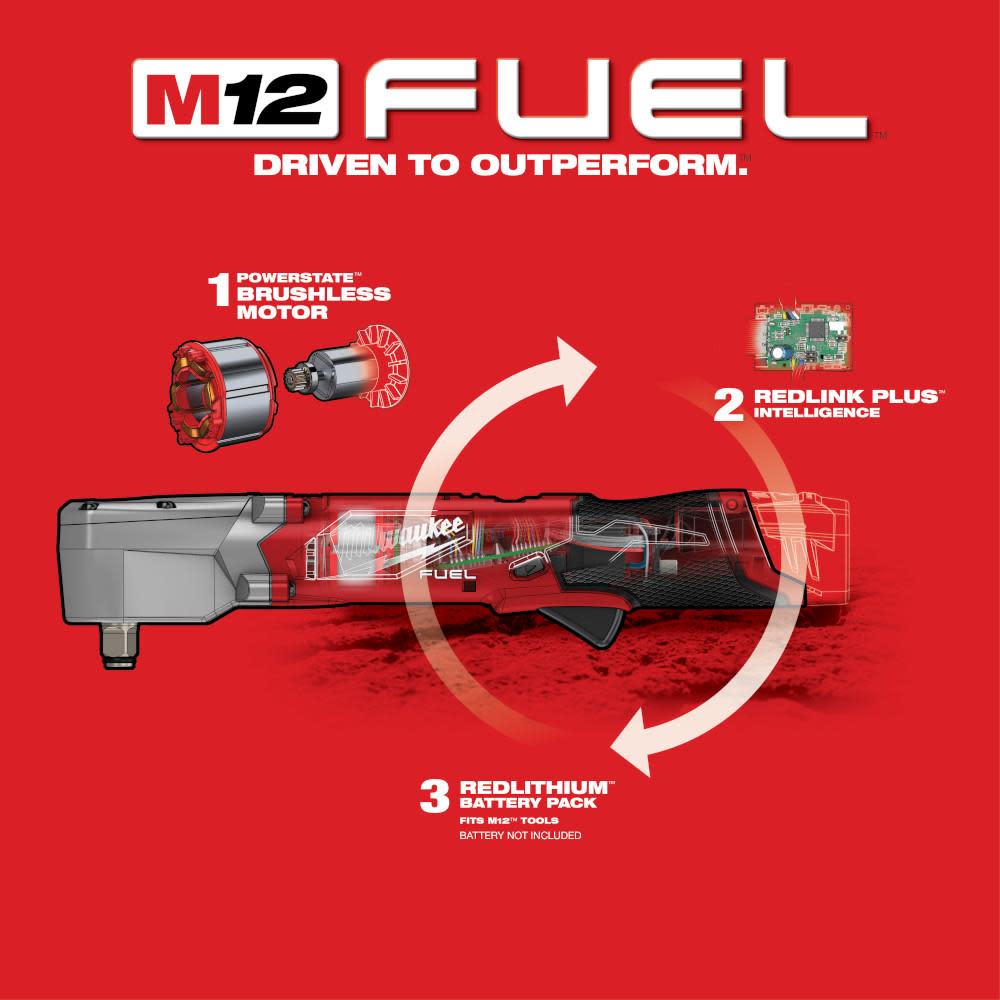 Milwaukee M12 FUEL 1/2″ Right Angle Impact Wrench - Ascmtools