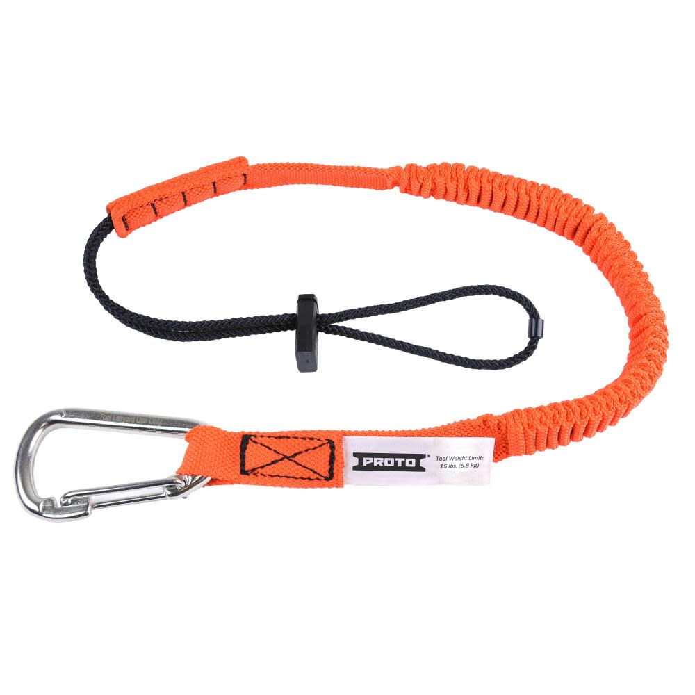Proto Elastic Lanyard With Stainless Steel Carabiner – 15 lb. - Ascmtools