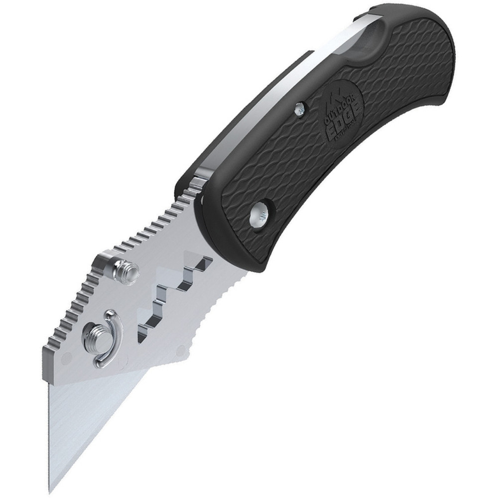 Outdoor Edge BOA Razor Folding Utility Knife with 3 Blades Black - Ascmtools