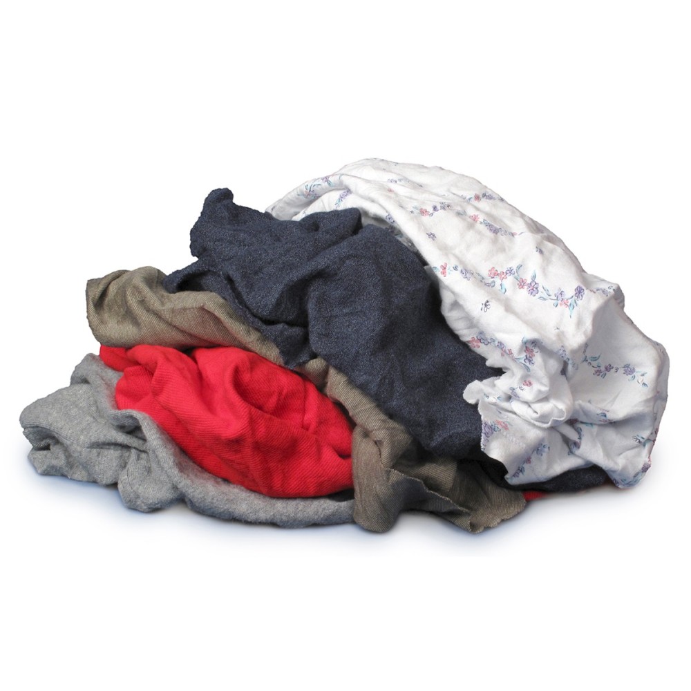 Buffalo Industries Recycled Colored T Shirt Cloth Rag 25 Lb Box - Ascmtools
