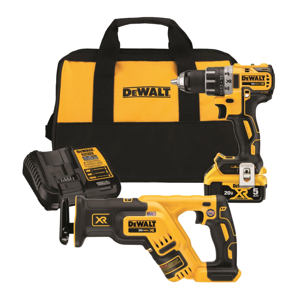 DEWALT 20V MAX 2pc Combo Kit Drill Driver Reciprocating Saw - Ascmtools