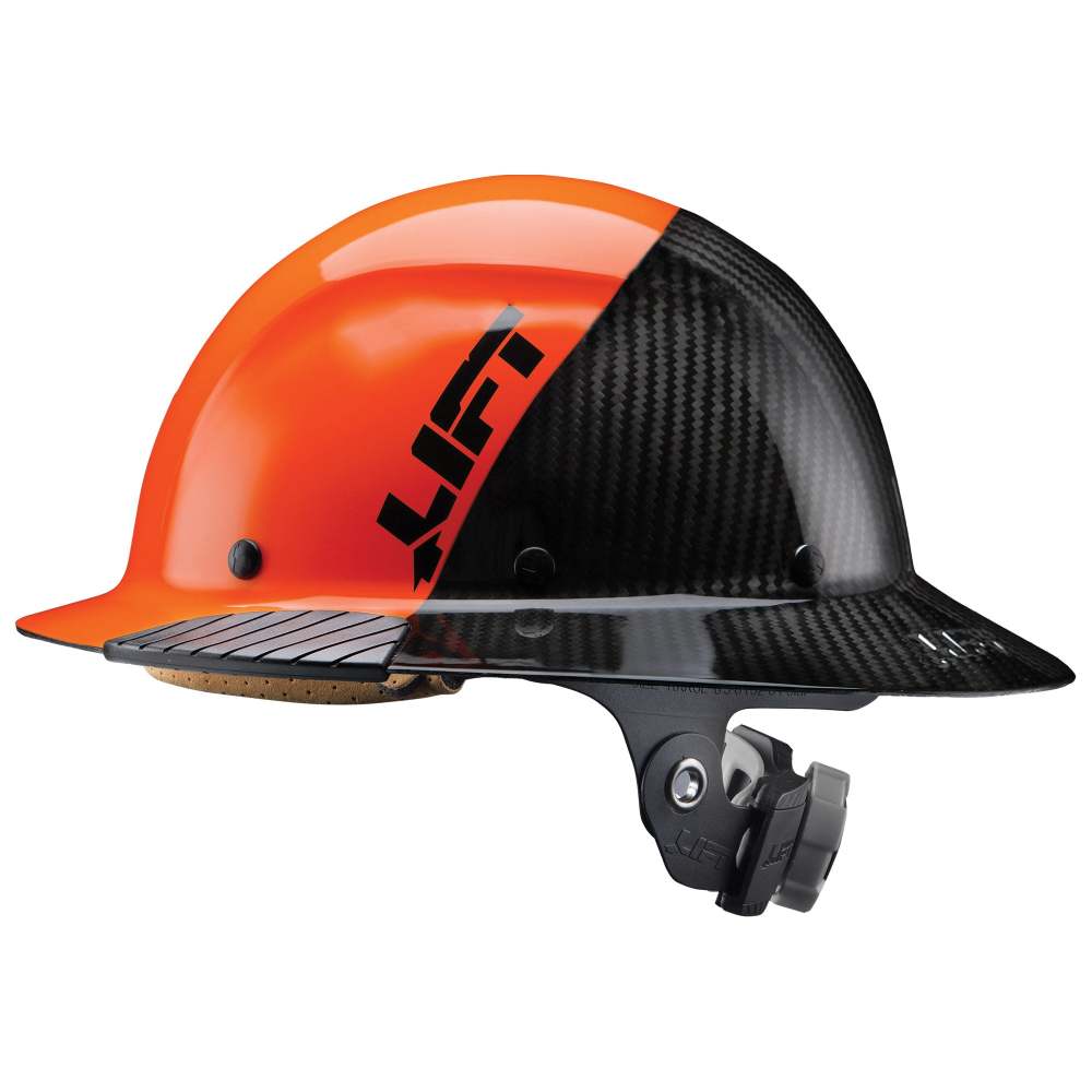 Lift Safety Hard Hat DAX FIFTY50 Orange/Black Carbon Full Brim - Ascmtools
