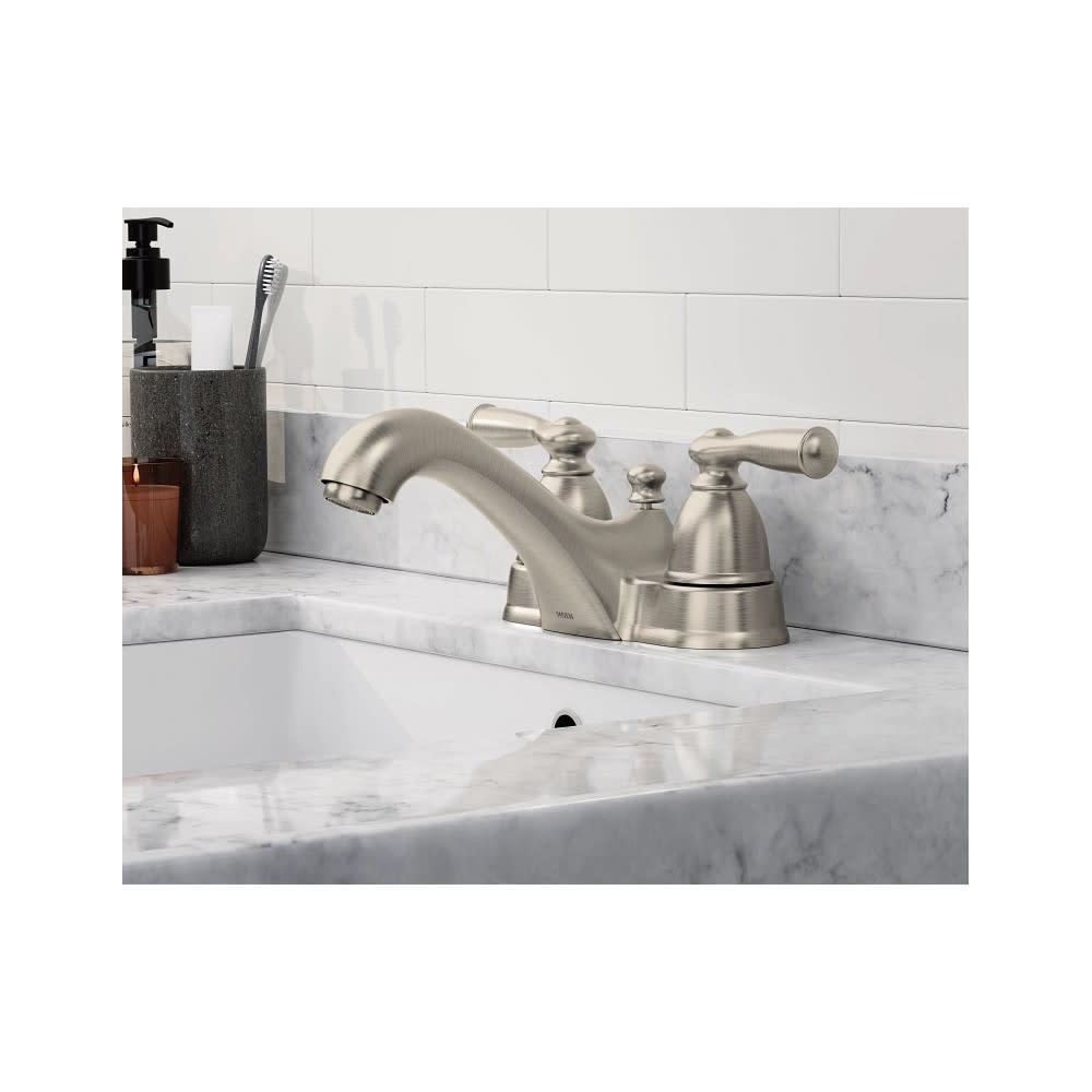 Moen Banbury Bathroom Faucet Spot Resist Nickel 2 Handle Low Arc - Ascmtools