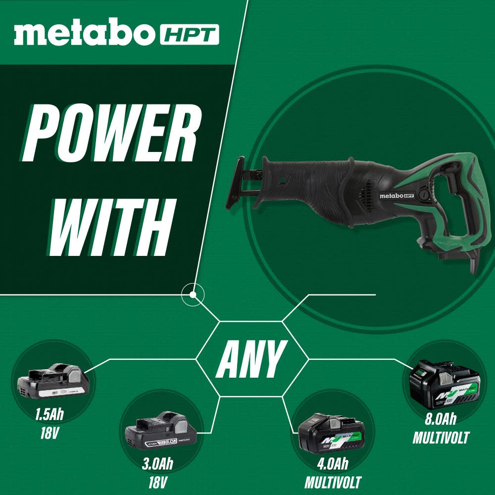 Metabo HPT 18V Cordless Li-Ion Reciprocating Saw (Bare Tool) - Ascmtools