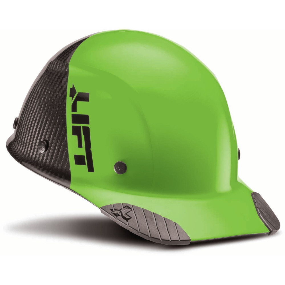 Lift Safety DAX Fifty/50 Cap Brim Hard Hat Green Carbon Fiber - Ascmtools