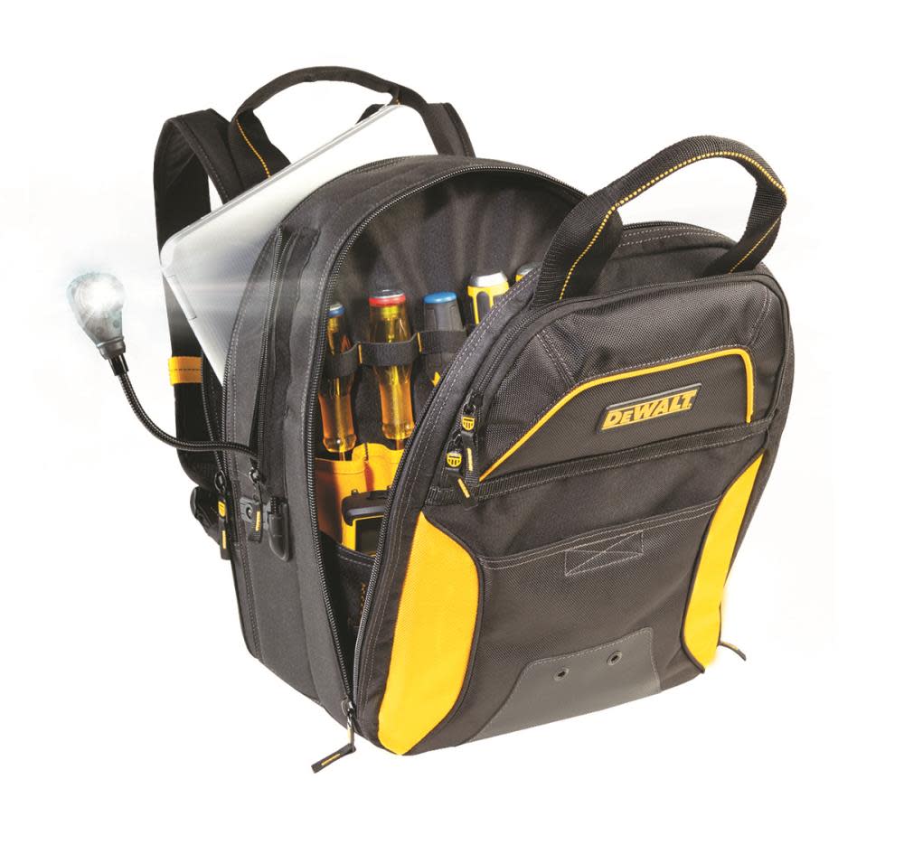 DEWALT 33 Pocket Lighted USB Charging Tool Backpack - Ascmtools