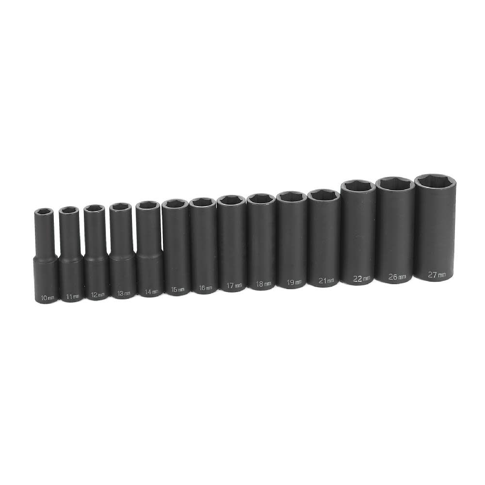 Grey Pneumatic Metric Socket Set 3/8″ Drive Deep 10pc - Ascmtools