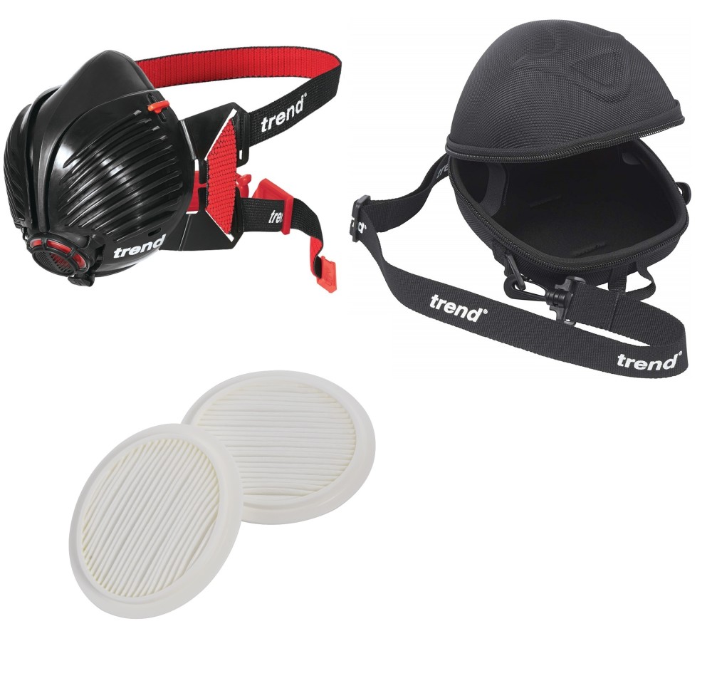 Trend Air Stealth Mask Medium/Large Mask with Storage Case and P100 filters 2pk Bundle - Ascmtools