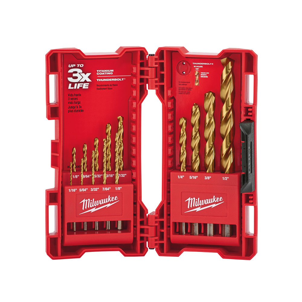 Milwaukee 14-Piece Thunderbolt Titanium Coated Drill Bits - Ascmtools