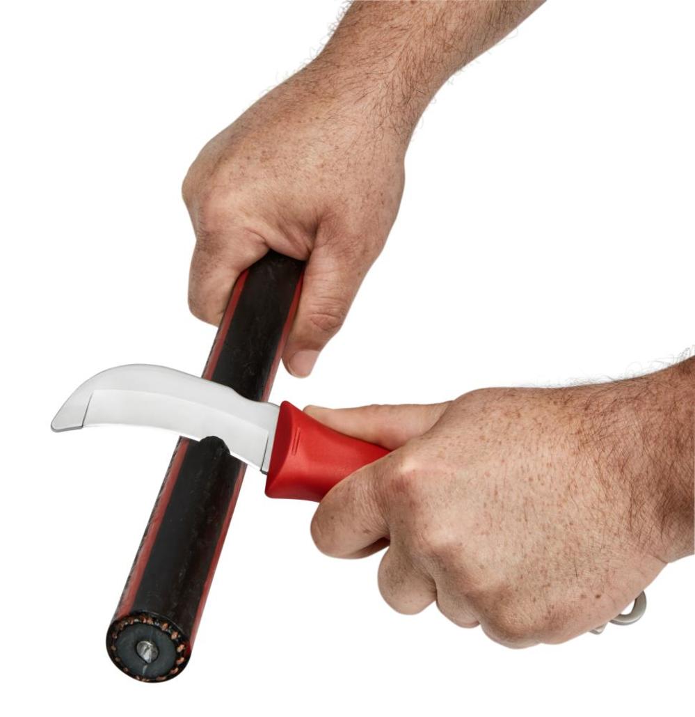 Milwaukee Linemans Blunt Tip Hawkbill Knife with STICKWORK 3-in-1 Ring - Ascmtools