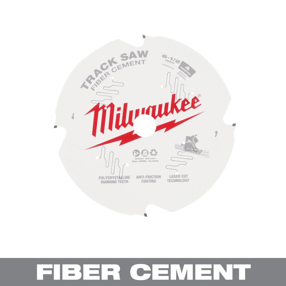 Milwaukee 6 1/2 4T Fiber Cement Track Saw Blade - Ascmtools