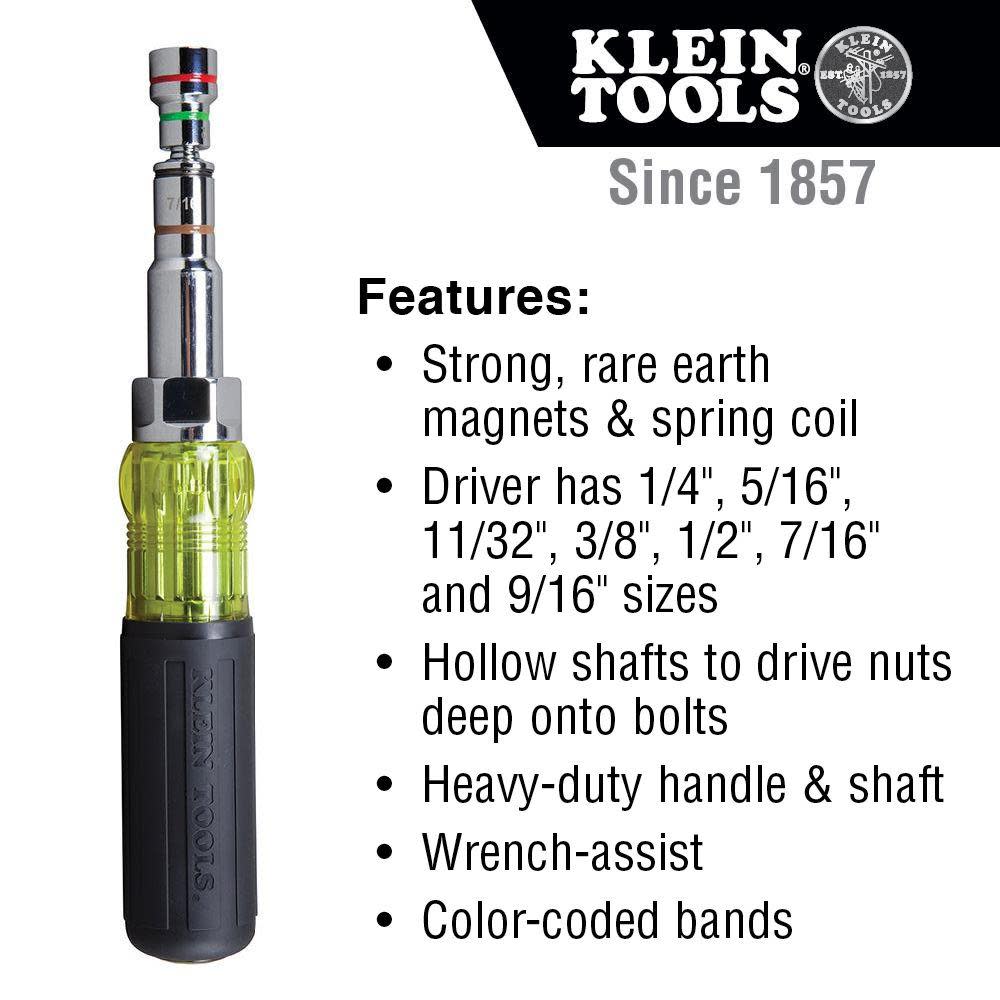 Klein Tools 7-in-1 Nut Driver - Ascmtools