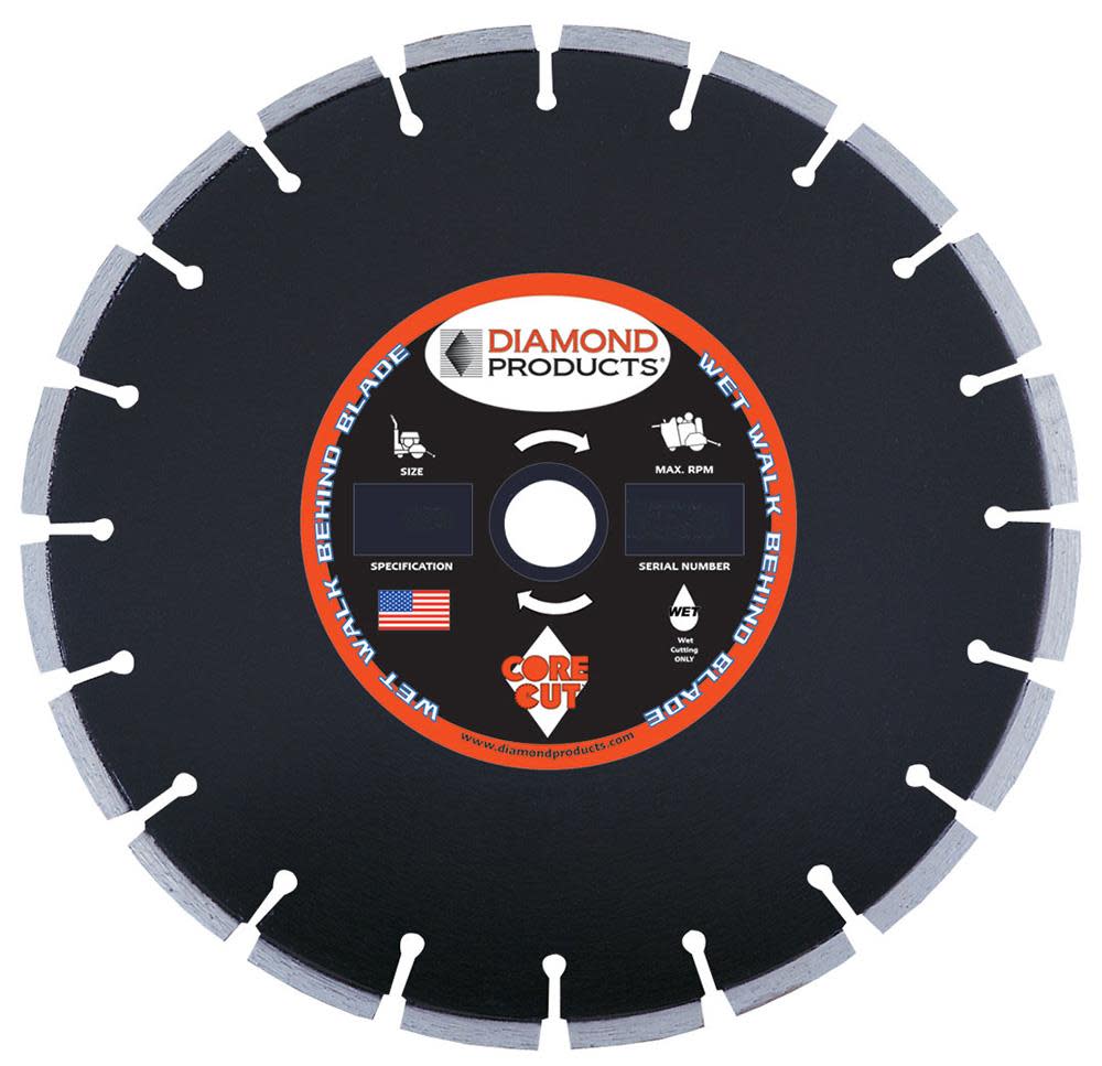 Diamond Products 14 In. x .125 In. x 1 In. Premium Black Wet Asphalt Blade - Ascmtools