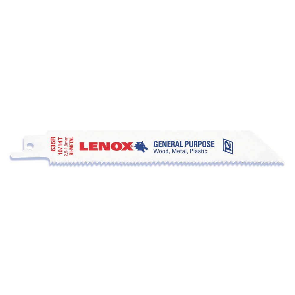 Lenox 6 In. 10/14 TPI Reciprocating Blade 5 Pk - Ascmtools