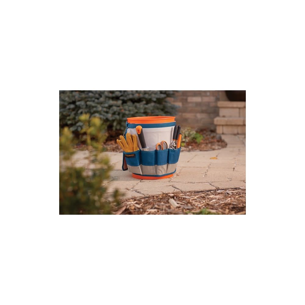Fiskars Blue Tool Organizer Garden Bucket Caddy - Ascmtools
