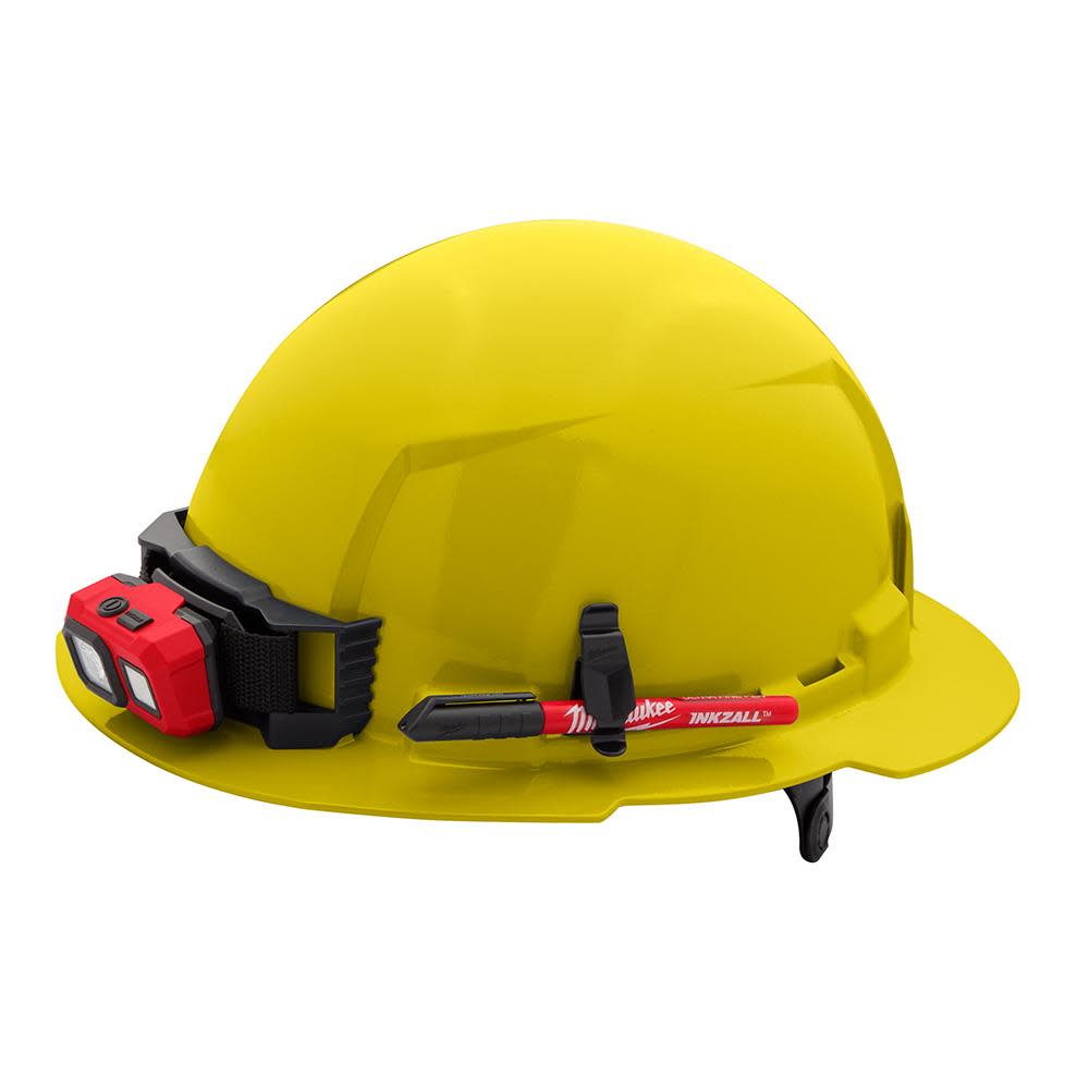 Milwaukee Yellow Full Brim Hard Hat with 6pt Ratcheting Suspension Type 1 Class E - Ascmtools