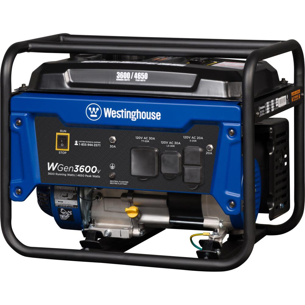 Westinghouse Outdoor Power 3600 Running Watt Portable Gas Powered Generator with RV Ready TT-30R 30 Amp Receptacle - Ascmtools