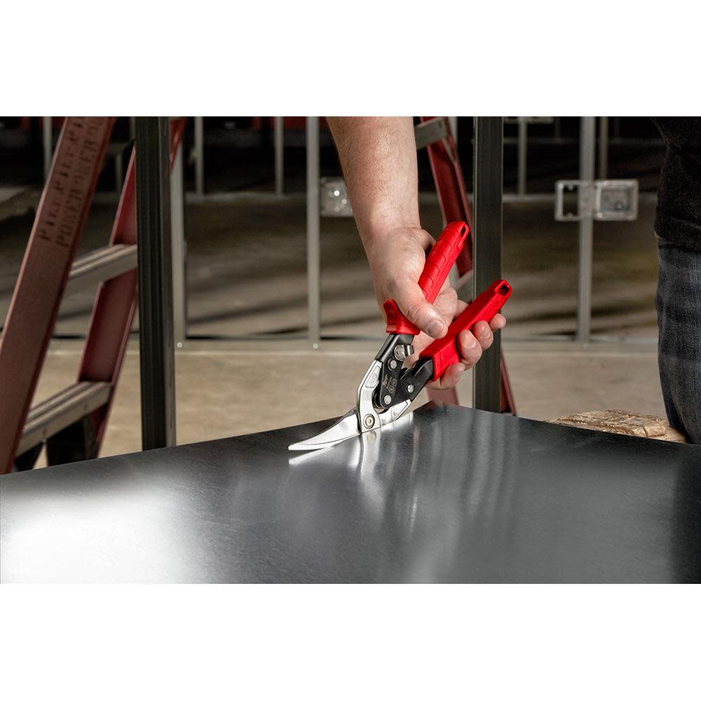Milwaukee Long Cut Offset Left Aviation Snips - Ascmtools