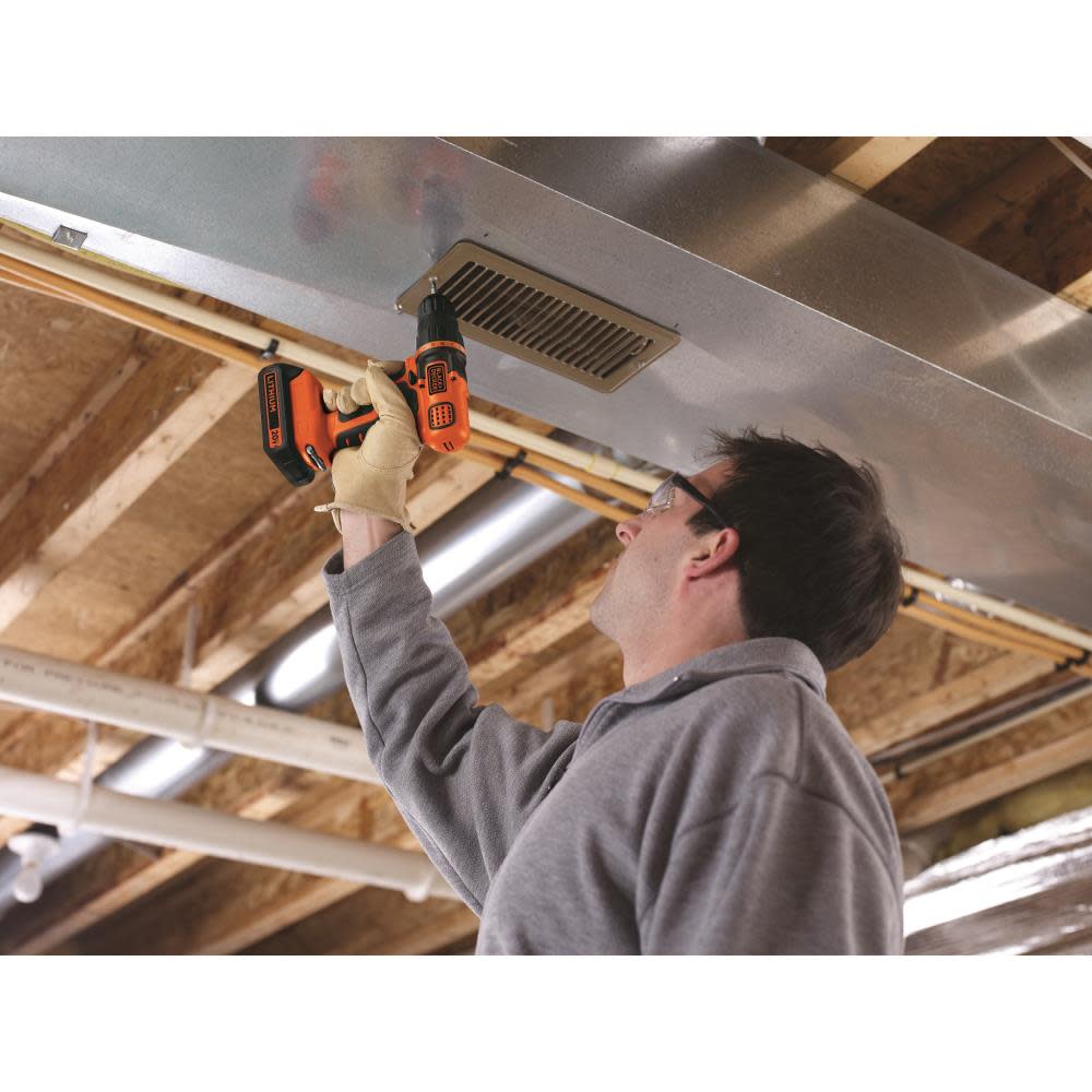 Black and Decker 20-volt MAX Lithium Ion (Li-ion) 3/8-in Cordless Drill with Battery Kit - Ascmtools