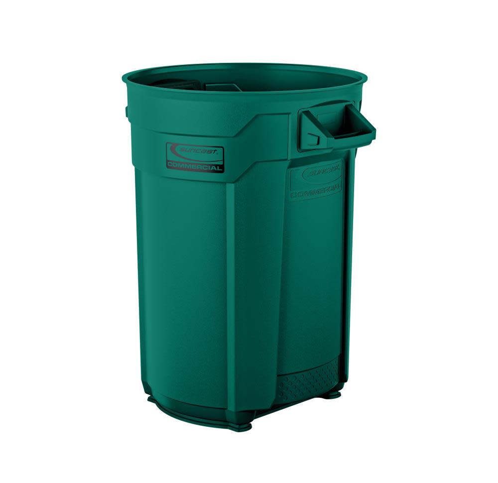 Suncast Plastic Utility Trash Can – 44 Gallon Green - Ascmtools