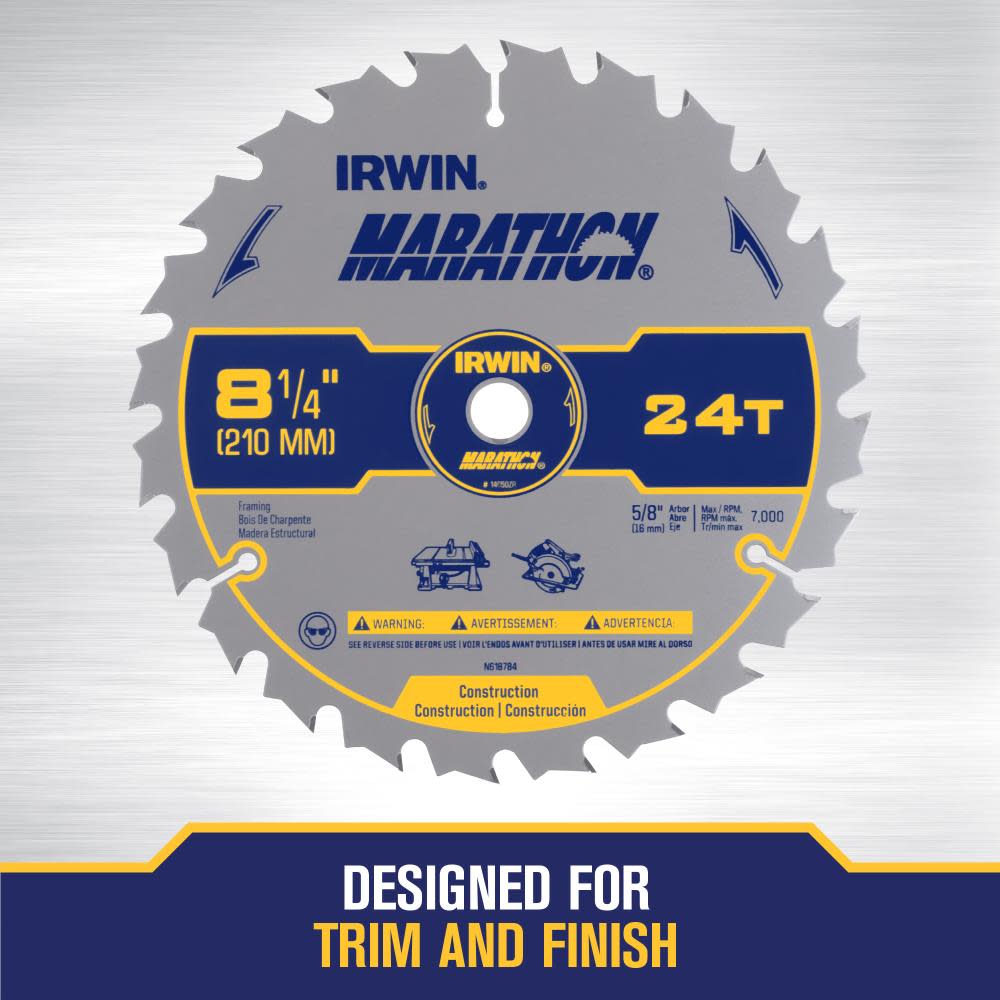 Irwin SAW BLADE 8 1/4″ 24T MARATHON CD - Ascmtools