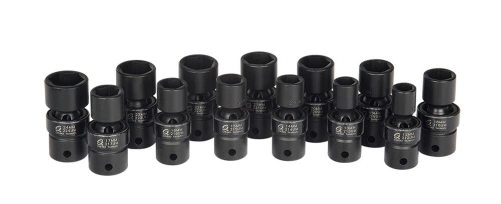 Sunex 1/2 In. Drive Metric Universal Impact Socket Set 13 pc. - Ascmtools