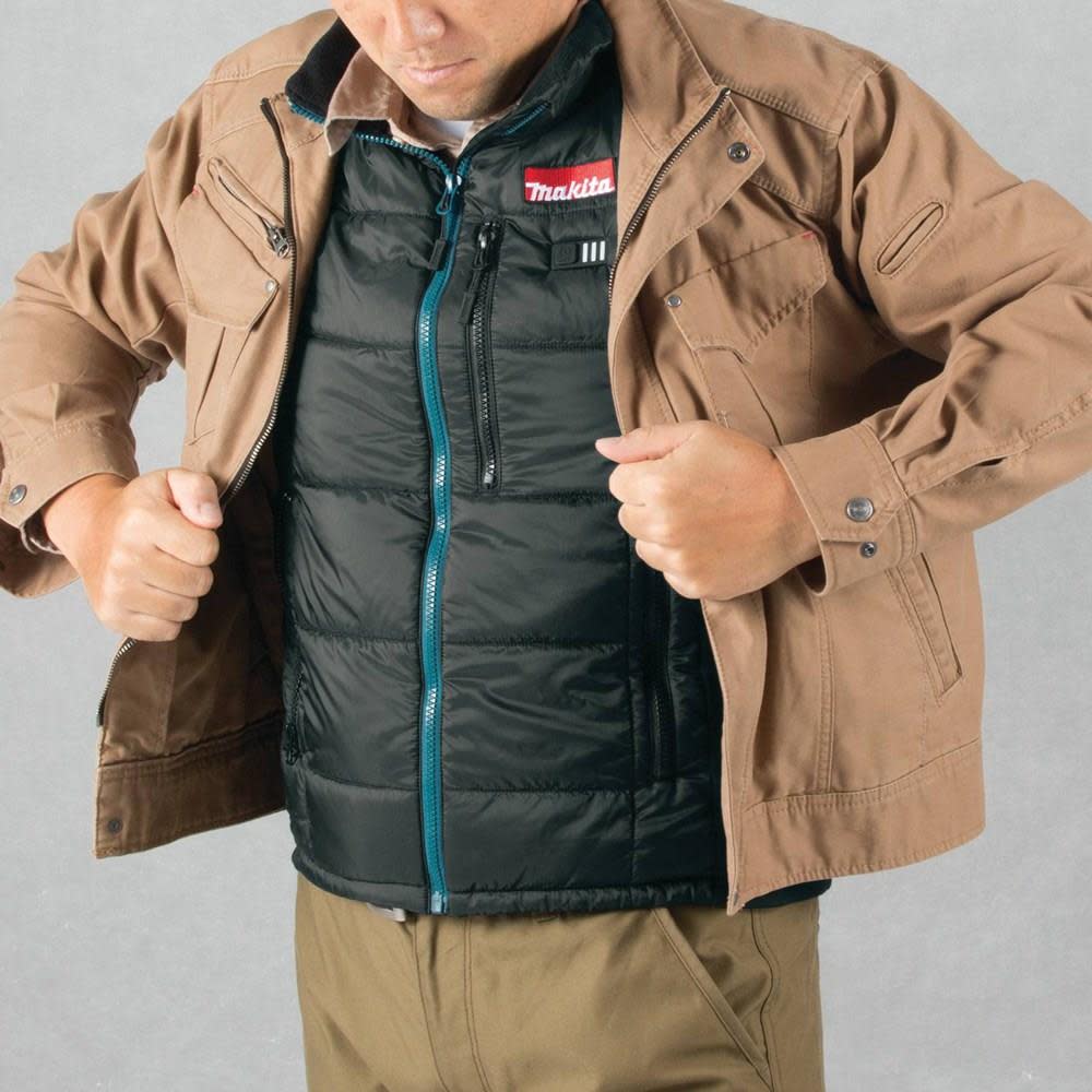 Makita Mens 3X Large Black 18 Volt LXT Lithium-Ion Cordless Heated Vest - Ascmtools