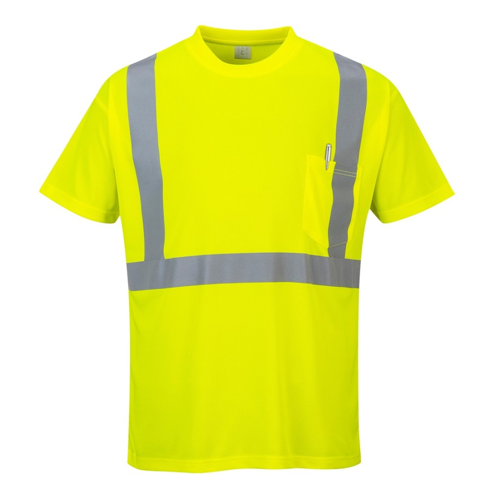Portwest Hi-Vis Pocket T-Shirt Yellow – XXL - Ascmtools