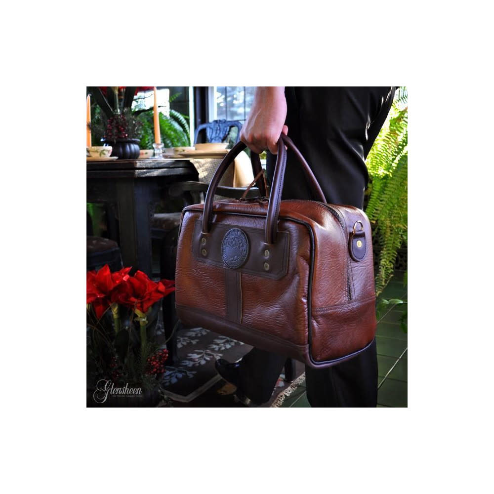 Duluth Pack 18 Liter Capacity Brown Trim Bison Leather Doctor’s Weekend Bag - Ascmtools