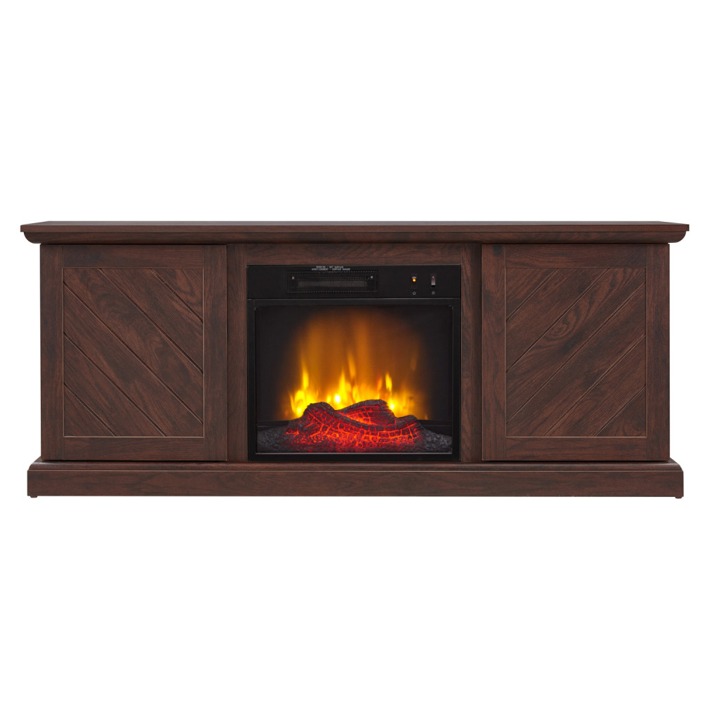 Hearthpro Media Electric Fireplace with Plank Style - Ascmtools