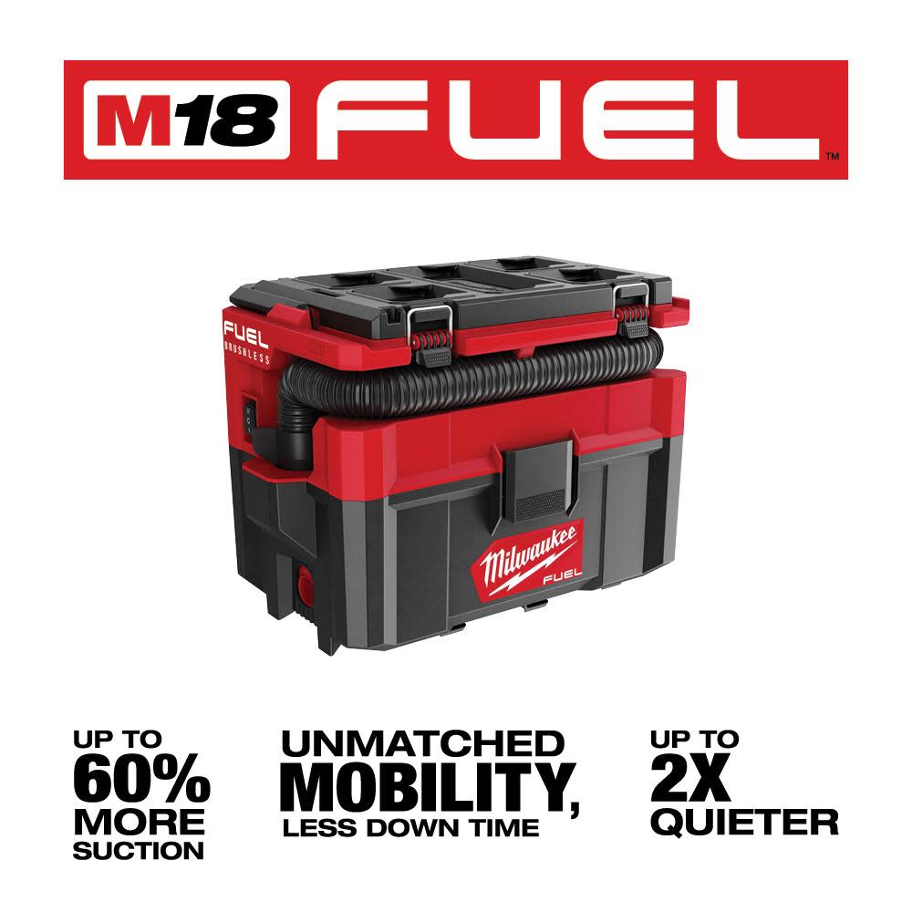 Milwaukee M18 FUEL PACKOUT Wet/Dry Vacuum 2.5 Gallon Reconditioned - Ascmtools