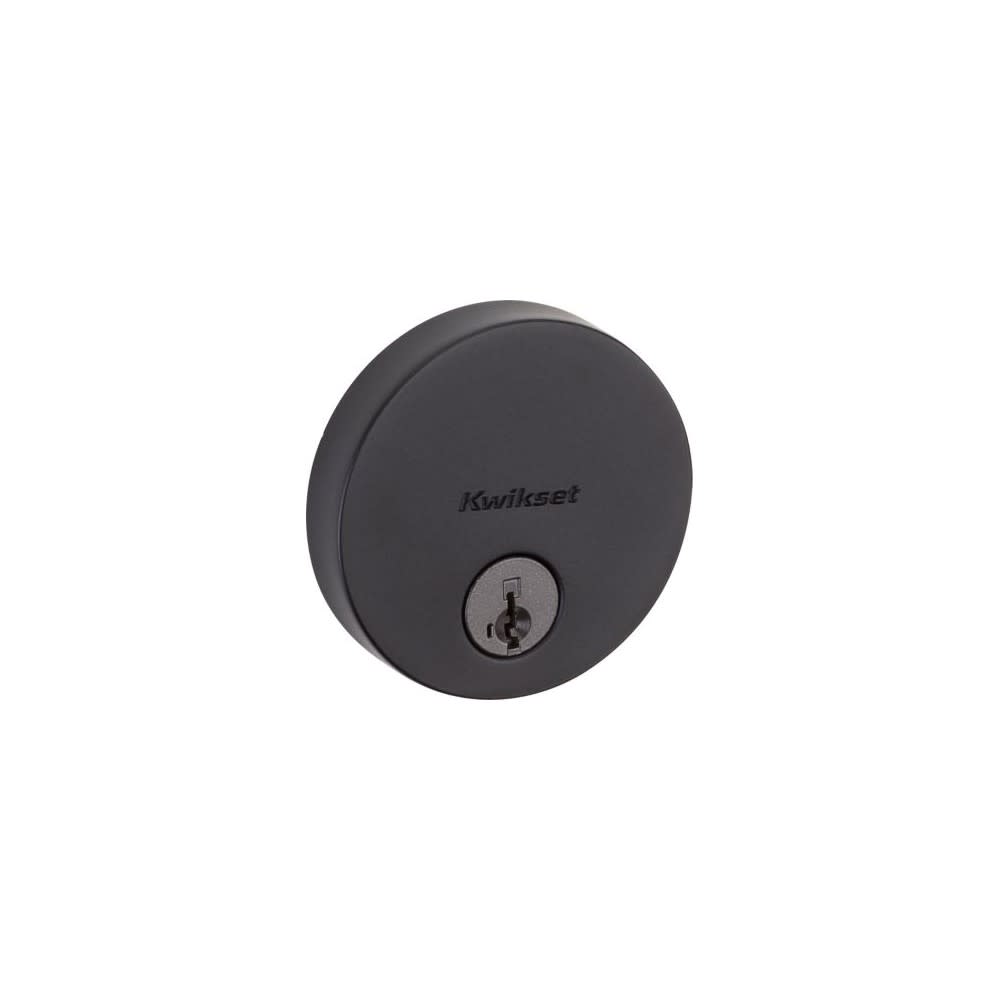 Kwikset Uptown Deadbolt SmartKey Matte Black Keyed One Side Round - Ascmtools
