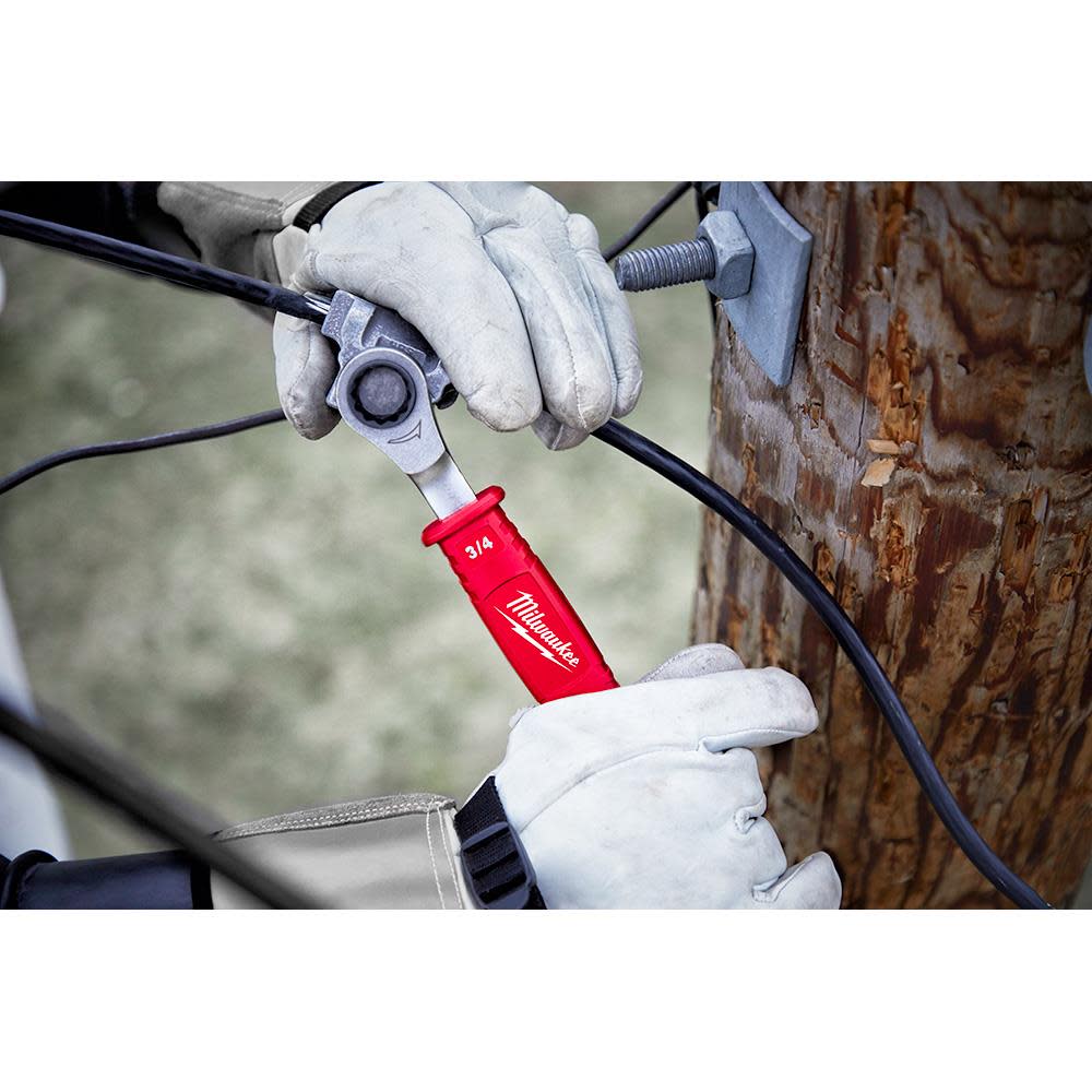 Milwaukee Linemans 2-in-1 Insulated Ratcheting Box Wrench - Ascmtools