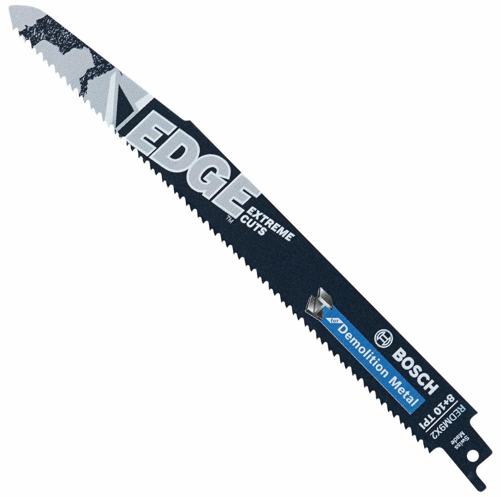 Bosch 5 pc. 9 In. 8/10 TPI Edge Reciprocating Saw Blades for Metal Demolition - Ascmtools