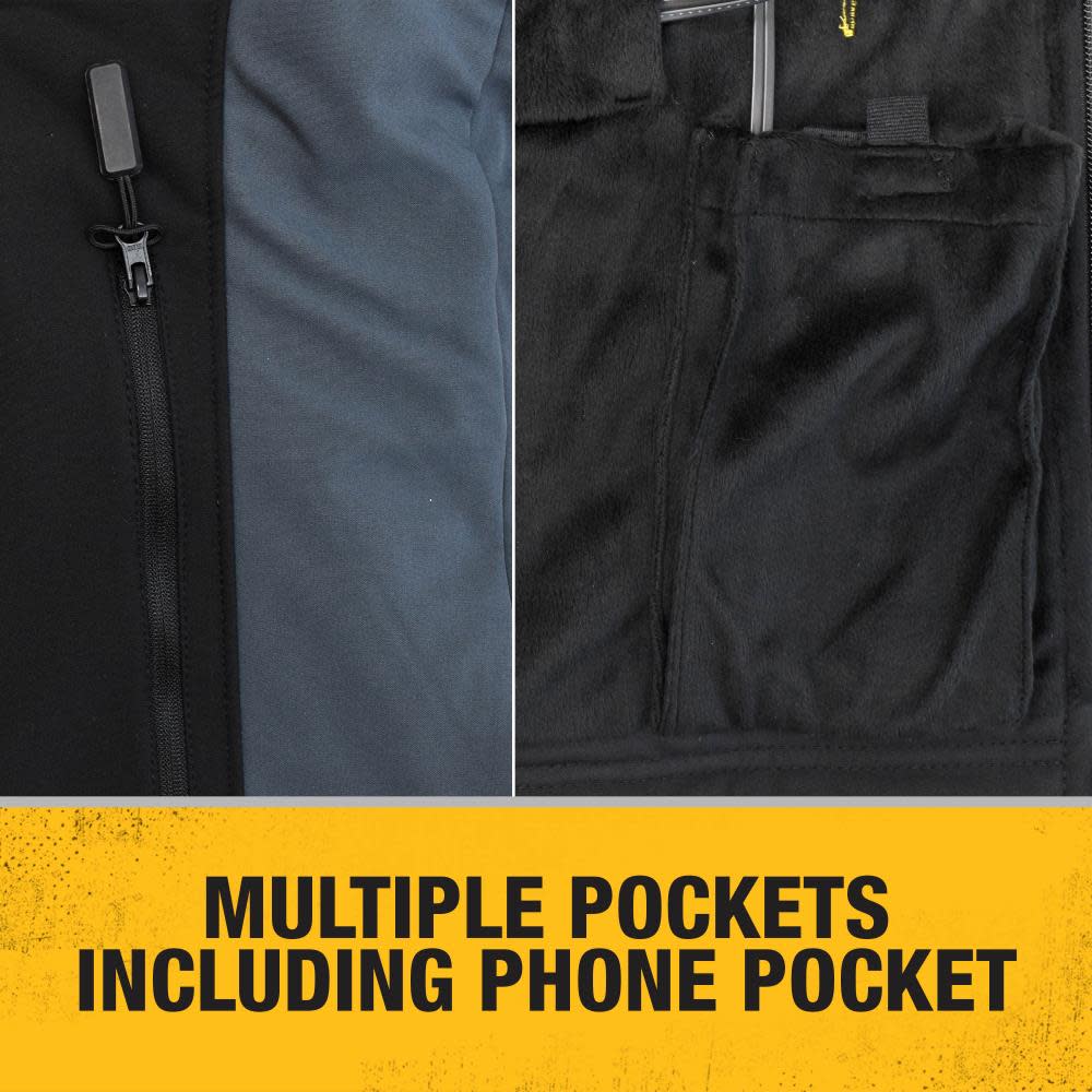 DEWALT Womens Heated Hooded Soft Shell Jacket Black S - Ascmtools
