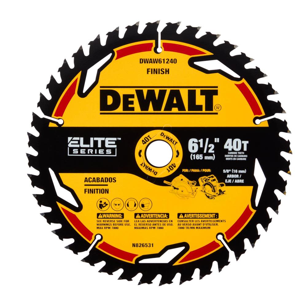 DEWALT Elite Series Blister Circular Saw Blade 6 1/2″ 40T - Ascmtools