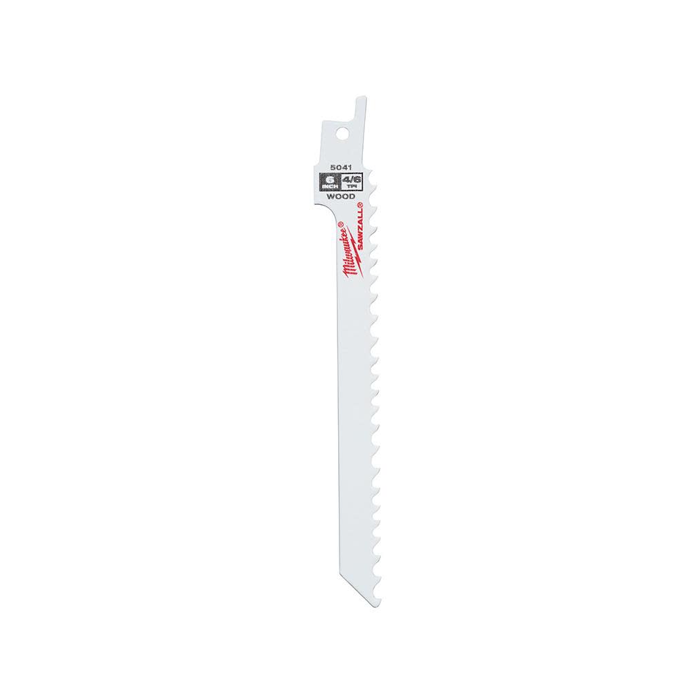 Milwaukee 6 in. 4/6 TPI SAWZALL Blades 5PK - Ascmtools