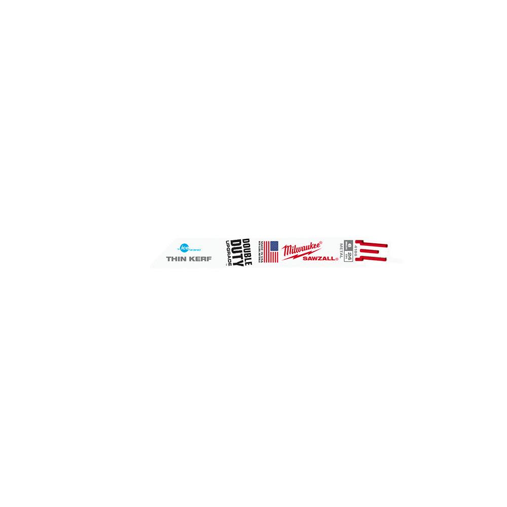 Milwaukee 6 In. 24 TPI Thin Kerf Ice Hardened SAWZALL Blades (5 Pk) - Ascmtools