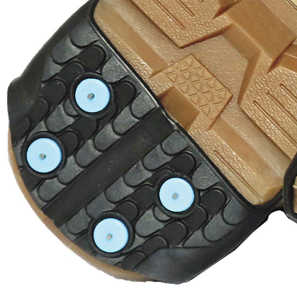 Due North All Purpose Industrial Footwear Traction Aid with 8 Ice Diamond Tungsten Carbide Spikes Pulse Grip Tread Pattern Rubber Black Unisex Small - Ascmtools