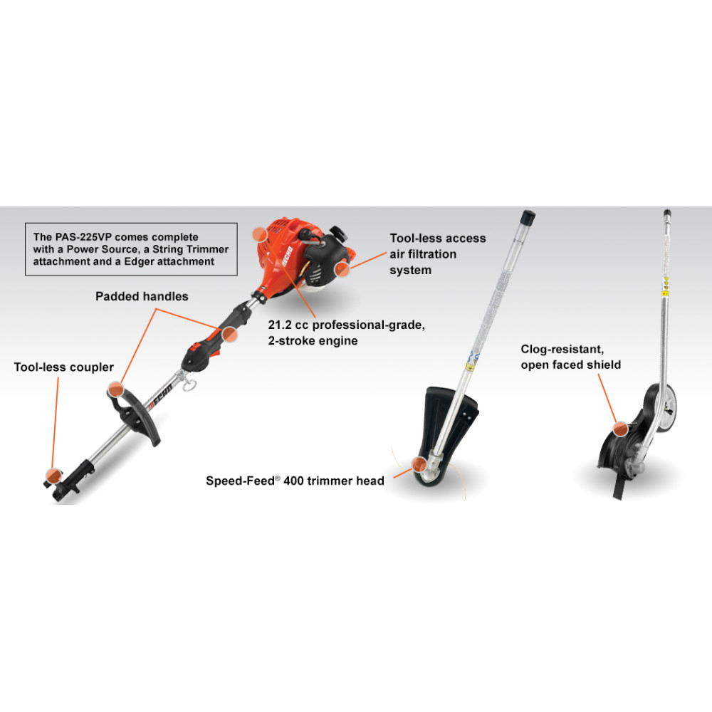 Echo PAS Power Head with Trimmer/Edger Attachment Combo Kit - Ascmtools