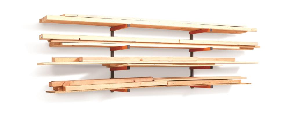 Bora Portamate 4-Level Wall Mounted Wood Storage Rack - Ascmtools
