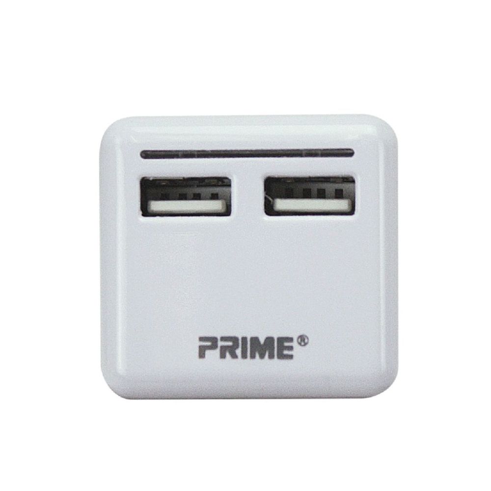 Prime 2 Port USB Travel Charger with Retractable Plug - Ascmtools