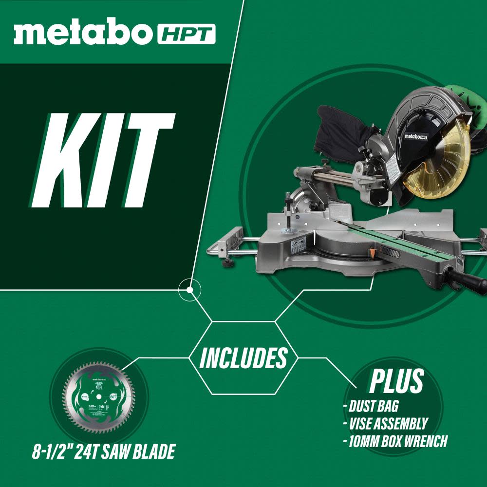 Metabo HPT 8-1/2-in Sliding Compound Miter Saw - Ascmtools