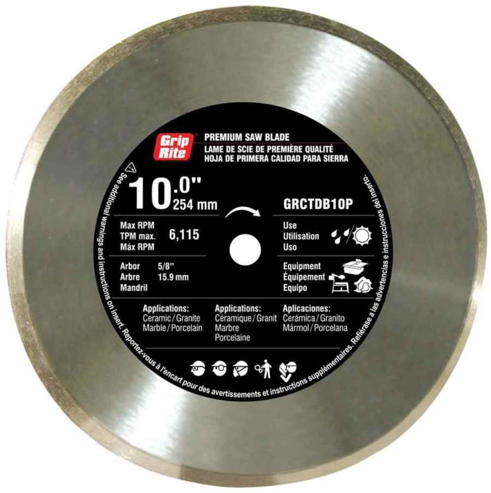 Grip Rite 10-in Wet or Dry Continuous Diamond Circular Saw Blade - Ascmtools
