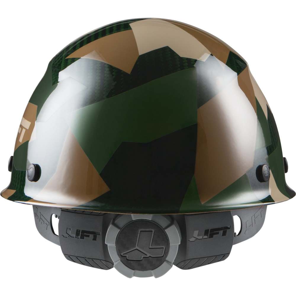 Lift Safety Hard Hat DAX Jungle Camo Carbon Fiber Cap Style - Ascmtools